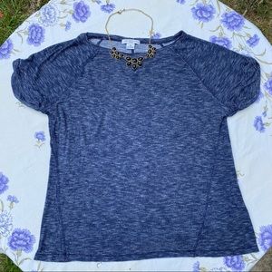 Liz claiborne WOMAN 1X heather blue very soft t-shirt like new, plus size blouse